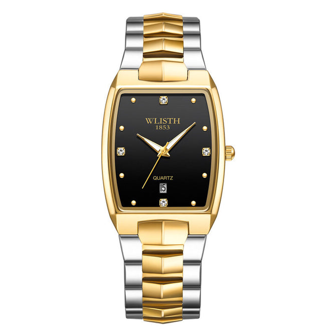 WLISTH Watch Fashion Couple Watch Square Steel Band Watch Men's Luminous Quartz Watch Women's Watch S966