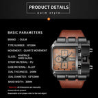 Oulm 3364 Big dial Watches Casual Wristwatch Square Dial Wide Strap Men's Quartz Watch Luxury Brand Male Clock Super watch for Men