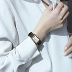 GUOU 6036 Square Watch Simple Square Dial Shell Face Women's Belt Watch Women's Fashion Vintage Women's Watches
