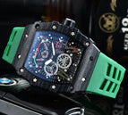 Watch for me Barrel-Shaped Quartz Watch Fashion Six-Pin Running Seconds Wood Grain Waterproof Men's Watch 9791F