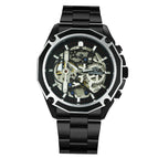Forsining Waterproof Mechanical Watch Men's Fashion Casual Steel Belt Hollow Automatic Mechanical men Watch SLZe66