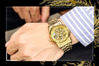 KIMSDUN men's watch Business Watch Luminous Waterproof Hollow Fully Automatic Mechanical Watch Golden Dragon men's Watch K-1977A