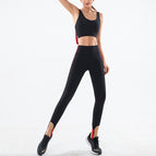women's sports Yoga suit back bra belt chest pad sports tight yoga pants set Y26B6822 + Y26K6826