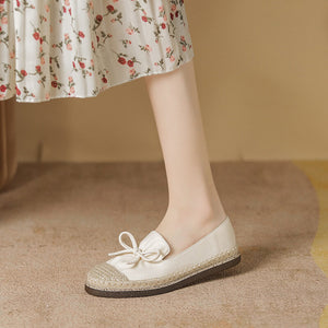 Fisherman's shoes women's flat-bottomed bow gentle single shoes women's soft-bottomed slip-on loafers 633-1