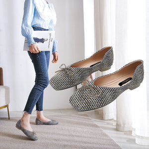 Women's fashion shoes 2022 new spring women's heads bows shoes flat one pedal office lady shoes women 555-5