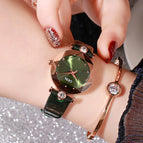GEDI Women watch diamond waterproof leather quartz lady students watch 12006