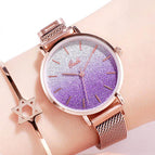 GEDI 12000 Starry Sky Women Fashion Casual Watch Elegant Luxury Stainless Steel Magnetic Strap Waterproof Ladies Diamond Rhinestone Analog Quartz Wristwatch