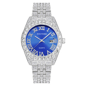 Pintime Watch Men's Quartz Popular Watch Diamond Dial casual men Simple calendar watch 1573
