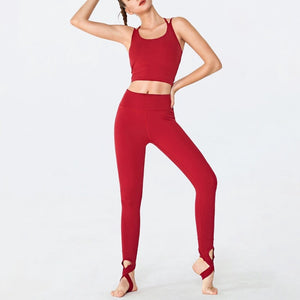 Women yoga sports set 2 piece breathable quick drying running clothing Y26S7096+Y26K7027