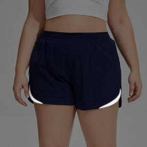 Breathable Loose Anti-Exposure Yoga Shorts Outdoor Running Reflective Large Size Sports Shorts Women's Fitness Hot Pants KK185