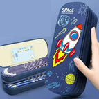 Space astronaut double pencil case boys handsome pencil bag School stationery box Children pen case cute pen box school supplies