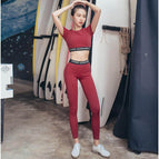 Women's tracksuits simple fashion quick dry running two-piece yoga set Y26B0428 / 9