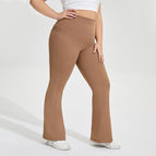 Large Size Women pants Stretch Lulu Sports Yoga Flared Pants Women's Hip Lifting Fitness Contrast Color Trousers KK192 plus size