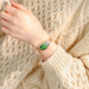 GEDI Oval Design Women's Watch Small Green Simple Temperament Commute Quartz Watch Women 22002