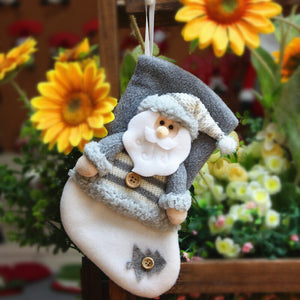 3 PCS Christmas socks Christmas decorations thick flannel Christmas socks pendant Christmas socks gift bag 201932