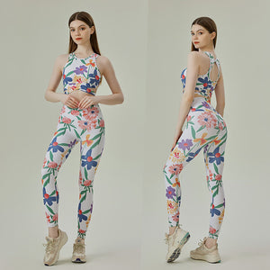 Spring and Summer New Yoga Clothes Cross Back High Strength Fitness Suit High Waist Hip Lifting Sports Fitness Pants for Women 723+181