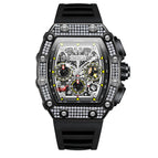 Live Broadcast New Onola Sports Multi-Functional Mechanical Men's Watch Tape Watrproof Watch