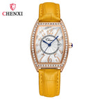 CHENXI Ladies Watch Women's Watch Fashion Bucket Diamond Leather Waterproof Watch CX319