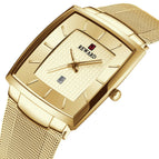 Reward Business Men's Watch Waterproof Calendar Men's Square Stainless Steel Mesh Strap Quartz Watch Second-class E-commerce Explosive RD62009M