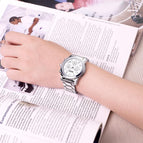 MEGIR ladies watch fashion trend multi-function chronograph calendar steel band watch quartz women watch 2057