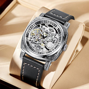 Kimsdun men's watch New Double Sided Hollow Fully Automatic Mechanical Retro Carved Luminous Men's Watch K-2192A