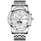 KIMSDUN Business Moon Phase Calendar Multifunctional Men's Mechanical Watch Men's Watch Waterproof Automatic Watch K-1894A