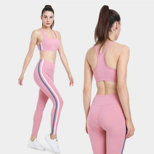 Fitness Suit Women's Skinny Slimming Stretch Breathable Yoga Clothes Running Training Sports Underwear up and down Two-Piece Suit