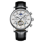 KINYUED business leather men's mechanical watch hollow waterproof mechanical watch JYD-J026