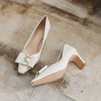 2022 new sweet temperament square toe high-heeled women's shoes with medium thick and shallow mouth fashion single shoes women B65-17