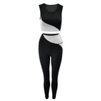 2021 yoga clothing fashion running vest fitness suit sports female girls yoga suit vest and pants two piece 9098-6145