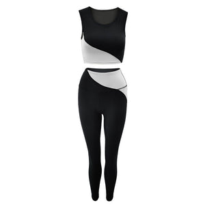 2021 yoga clothing fashion running vest fitness suit sports female girls yoga suit vest and pants two piece 9098-6145