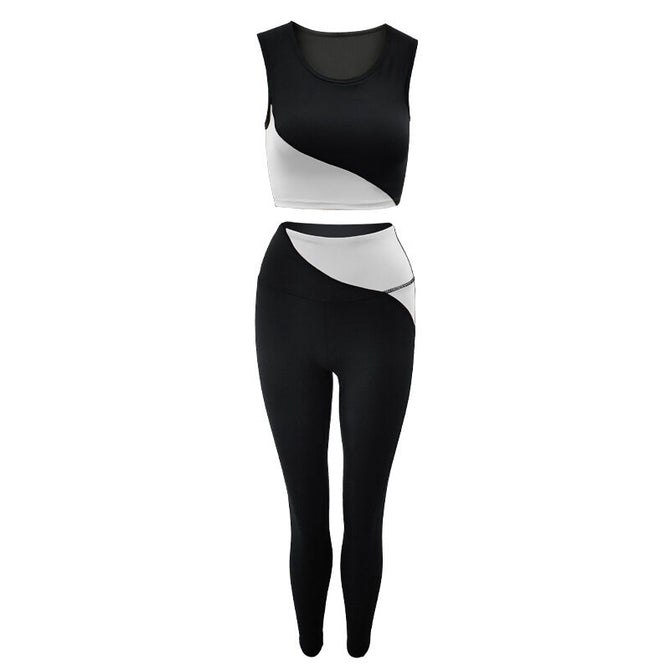 2021 yoga clothing fashion running vest fitness suit sports female girls yoga suit vest and pants two piece 9098-6145