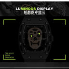 KIMSDUN Fashion Skull Ghost Head Skeleton Men's Watch Bucket Watch Silicone Quartz Watch K-503B