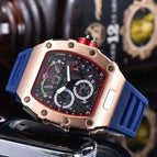 Men's watch 6-Pin Running Seconds Quartz Men's Watch European Barrel-Shaped Watch Multifunctional Watch 9791