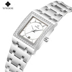 WWOOR Women's watch Waterproof Square SteelQuartz Watch Diamond Leisure Fashion Women's Watch 8858L