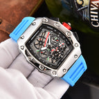 New men's Square Watch Elements Business Men's Six-Pin Running Seconds Multi-Function Calendar Watch 8087H