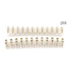 2pcs 3A 6A 10A 20A 30A Screw Terminal Barrier Connector 12 Position Barrier Terminal Strip Block Electrical Wire Connection