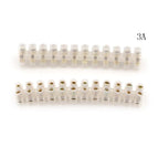 2pcs 3A 6A 10A 20A 30A Screw Terminal Barrier Connector 12 Position Barrier Terminal Strip Block Electrical Wire Connection