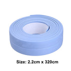 3.2m/2.2cm Bathroom Kitchen Shower Waterproof Mould Proof Tape Sink Bath Sealing Strip Tape Self adhesive Waterproof Plaster PVC