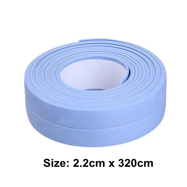 3.2m/2.2cm Bathroom Kitchen Shower Waterproof Mould Proof Tape Sink Bath Sealing Strip Tape Self adhesive Waterproof Plaster PVC