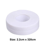 3.2m/2.2cm Bathroom Kitchen Shower Waterproof Mould Proof Tape Sink Bath Sealing Strip Tape Self adhesive Waterproof Plaster PVC
