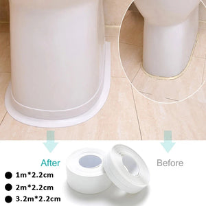 3.2m/2.2cm Bathroom Kitchen Shower Waterproof Mould Proof Tape Sink Bath Sealing Strip Tape Self adhesive Waterproof Plaster PVC