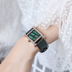GUOU 8214 Women's Watches Square Pattern Temperament Versatile Rhinestone Wrist Watch Waterproof Quartz Belt Watch Women's Watch