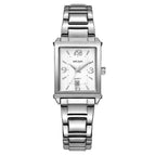 Megir women's watch light retro fashion Square Watch imported movement calendar steel band quartz lady  watch 1079