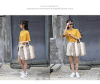 Korean version retro woven handbag simple casual large-capacity handbag ins fashion literary fan handbag SR889