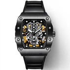 KIMSDUN watch men's sports silicone band hollow automatic mechanical watch fashion men's watch K-2018A