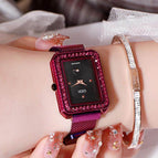 GEDI 3076 Fashion Casual Watch Korea style WomenElegant Luxury Stainless Steel Magnetic Strap Waterproof Ladies Diamond Rhinestone Analog Quartz Wristwatch