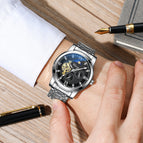 CHENXI Watch Men's Mechanical Watch Moon Phase New Butterfly Clasp Steel Automatic Mechanical Watch 8859