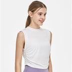 Short-sleeved yoga clothes tops women's loose sleeveless yoga vests fitness clothes sportswear running T-shirt qd52