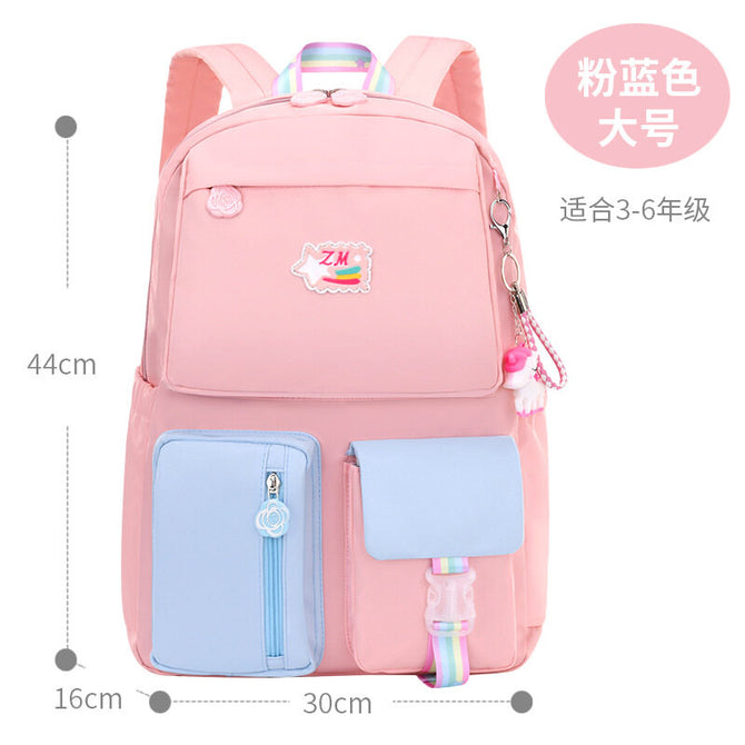 New schoolbags 6-12 ages lightweight and leisure children's shoulder bags lovely ladies contrasting color student bags 2251